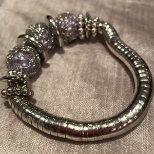 Silver Coil  Stretch Bracelet